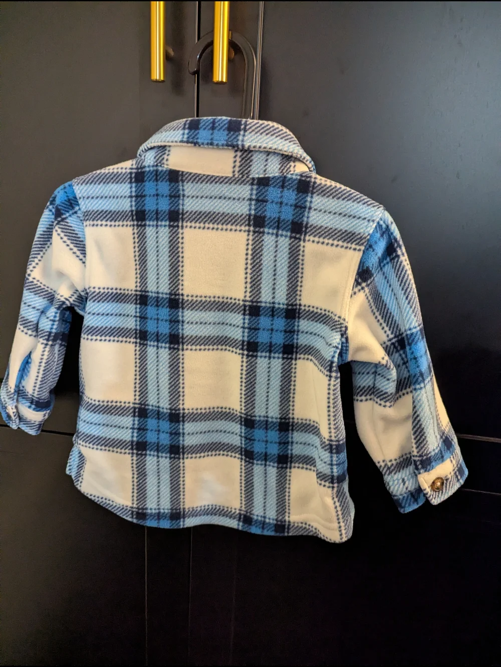 Carters Blue & White Plaid Button-Up Jacket - 9M